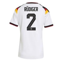 Camisa de Futebol Alemanha Antonio Rudiger #2 Equipamento Principal Mulheres Mundo 2026 Manga Curta